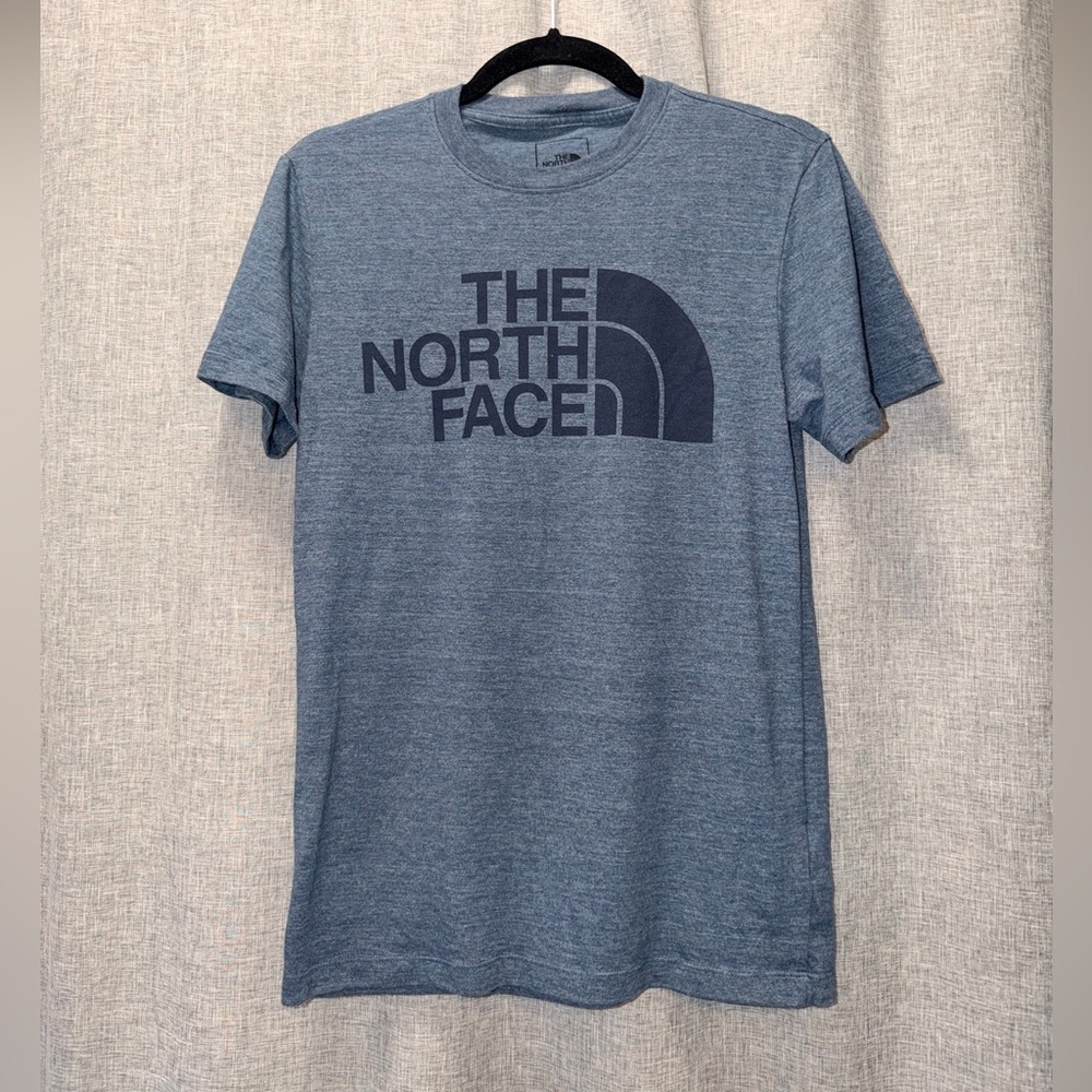 The North Face Heather Blue Graphic Logo Crew Tee Xsmall